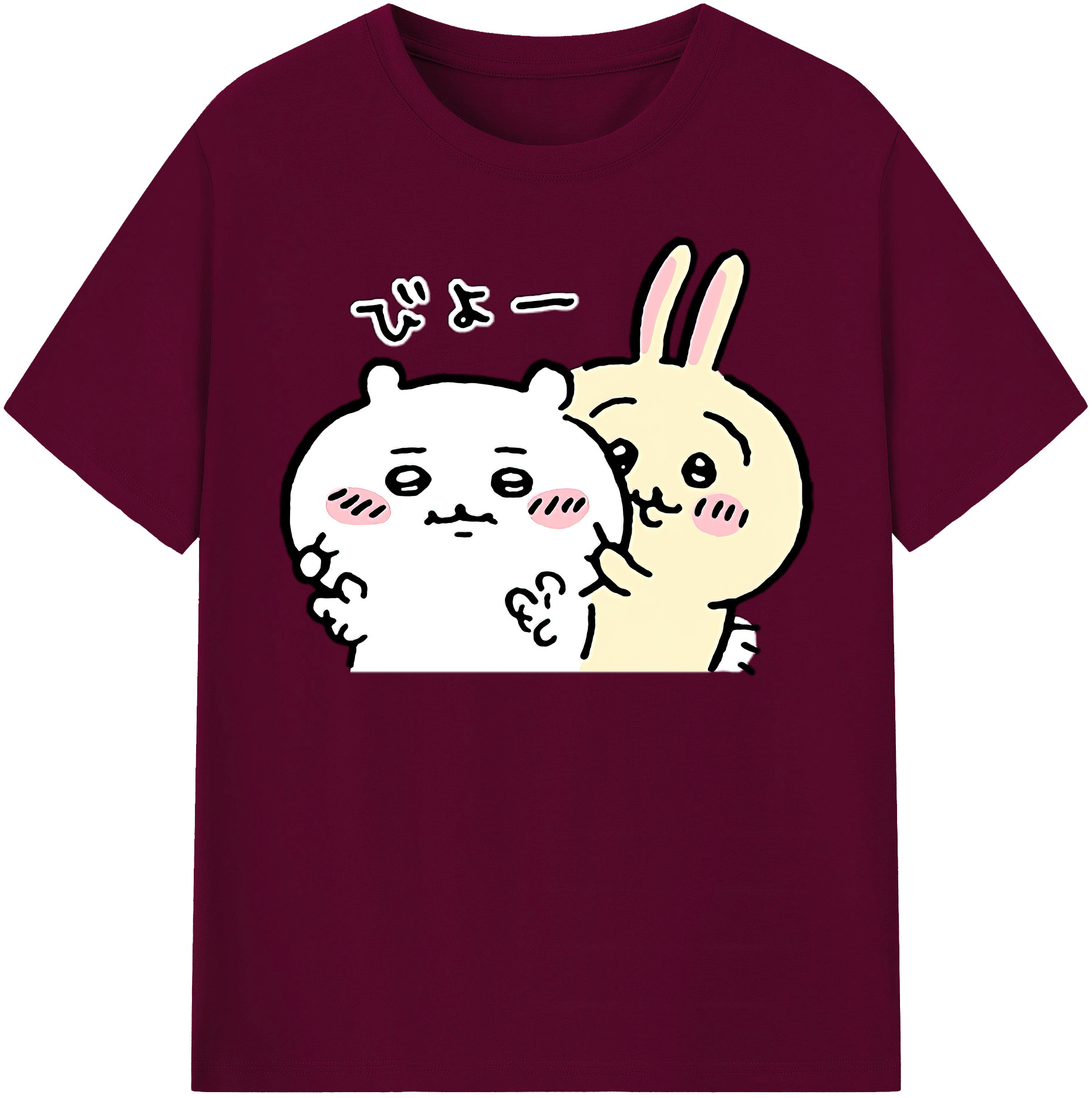 （画像用） ちいかわ うさぎ Chii-kawa usagi レディースカジュアルプリントTシャツ（綿100％）